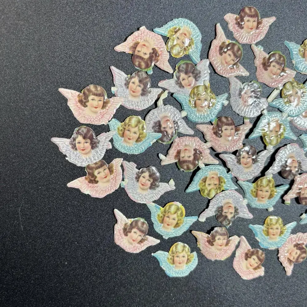 Vintage Embossed Angel Die‎ Cuts Victorian Scrap Christmas Ephemera Lot of 40+